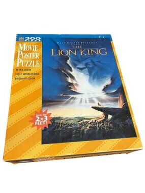 Vintage 300 Piece Golden The Lion King Movie Poster Art Puzzle